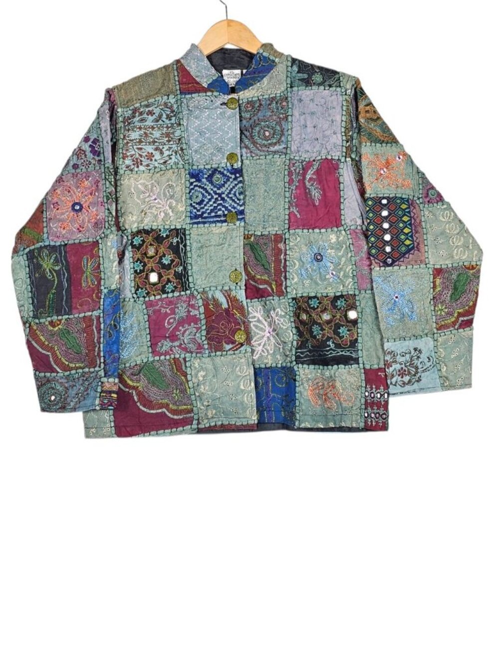 Parsley & Sage Womens Patchwork Embroidered Jacket Medium Multicolored NWT